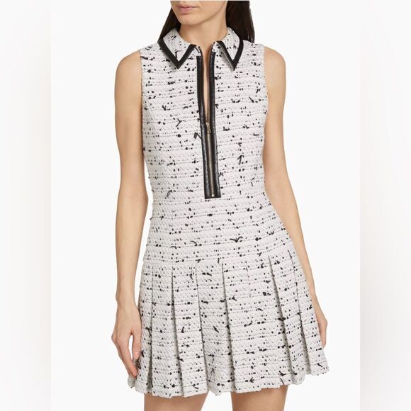 Alice + Olivia Ellis Tweed Pleated Minidress size 6 - Picture 2 of 12